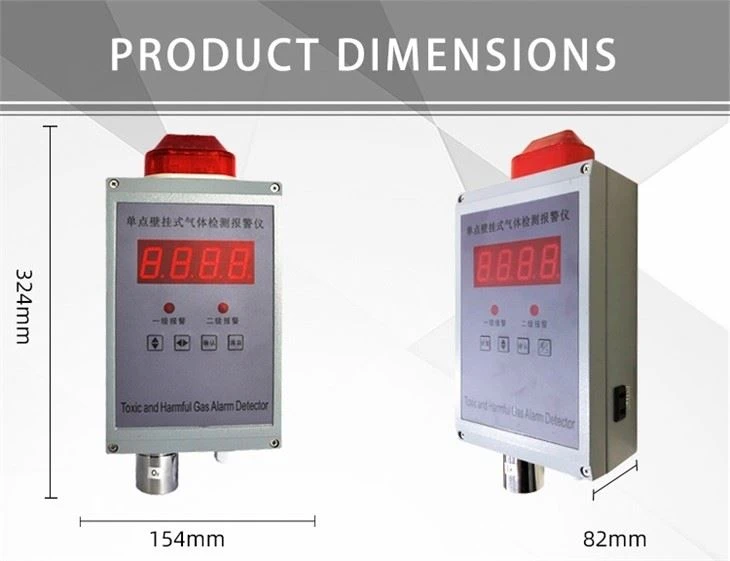 Wall Mounted Fixed Sulfur Dioxide SO2 Gas Detector With Alarm